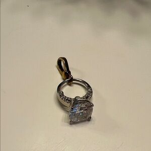 Juicy Couture Silver Ring with Gold Accent Charm